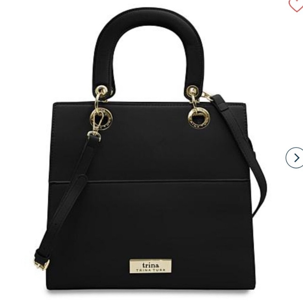 NWT-Trina Turk Black Mini Crossbody with Gold Rings